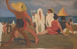 Bakst, Léon - Badende am Lido di Venezia (Serge Diaghilev und Vaslav Nijinsky am Strand)