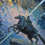 Kustodiew, Boris Michailowitsch - Feuerwerk. Der eherne Reiter