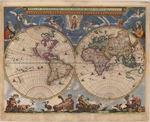 Blaeu, Joan - Doppelte Hemisphäre Karte der Welt