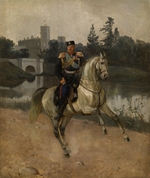 Schilder, Nikolai Gustawowitsch - Porträt des Kaisers Alexander III. (1845-1894) zu Pferde in Gattschina