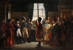 Bergeret, Pierre-Nolasque - Alexander I. präsentiert Napoleon Kalmücken, Kosaken und Baschkiren der russischen Armee in Tilsit, 9. Juli 1807
