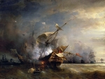 Gudin, Jean Antoine Théodore - Die Seeschlacht vor Lizard Point in Cornwall am 21. Oktober 1707