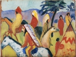 Macke, August - Reitende Indianer beim Zelt