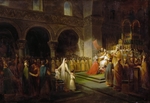 Dubois, François - Die Salbung Pippins zum König durch Papst Stephan II. in der Basilika Saint-Denis am 28. Juli 754