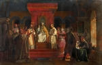 Granet, François Marius - Die offizielle Anerkennung der Ordensregeln von Orden der Templer durch den Papst Honorius II. auf dem Konzil von Troyes 1128