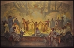 Mucha, Alfons Marie - Der Schwur der Omladina unter der slawischen Linde (Gemäldezyklus Das Slawische Epos)