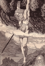 Stassen, Franz - Odin hängt im Weltenbaum Yggdrasil. Illustration für Die Edda. Germanische Götter- und Heldensagen von Hans von Wolzogen