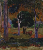 Gauguin, Paul Eugéne Henri - Hiva Oa (Landschaft mit Schwein und Pferd)