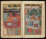 Türkischer Master - Thronender Sultan Mehmed III. (Aus Manuskript Feldzug des Mehmed III. nach Ungarn)