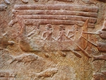 Assyrische Kunst - Transport von libanesischen Zedern nach Mesopotamien. Aus dem Palast des assyrischen Königs Sargon II.