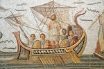 Klassische Antike Kunst - Odysseus und die Sirenen. Aus dem Haus des Dionysos und Odysseus in Dougga