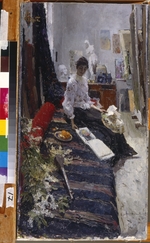 Korowin, Konstantin Alexejewitsch - Im Atelier des Malers