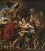 Jordaens, Jacob - Satyr bei einer Bauernfamilie