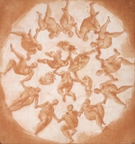 Primaticcio, Francesco - Tanz der Horen, Entwurf für das zentrale Plafondbild der Galerie d´Ulysse in Fontainebleu