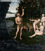 Cranach, Lucas, der Ältere - Herkules raubt die Äpfel der Hesperiden (Aus der Herkules-Legende)