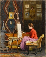 Pascha (Pasa), Halil - Junge Künstlerin in ihrem Atelier