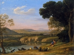 Lorrain, Claude - Flusslandschaft mit Ziegenhirt