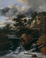 Ruisdael, Jacob Isaacksz, van - Hügellandschaft mit Wasserfall