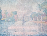 Signac, Paul - Schleppdampfer L'Hirondelle (Die Seine bei Samois)