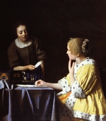 Vermeer, Jan (Johannes) - Dame mit Dienstmagd und Brief