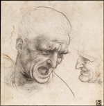 Leonardo da Vinci - Kopfstudien zur Schlacht von Anghiari