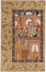 Unbekannter Künstler - Sufi-Bruderschaft. Miniatur aus Nafahat al-uns (Hauche der Vertrautheit) von Dschami