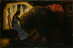 Kittelsen, Theodor - Prinzessin pickt Läuse aus dem Trolls Fell