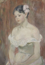 Morisot, Berthe - Mädchen mit Dekolleté (Die Blume im Haar)