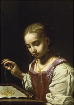 Amorosi, Antonio - Strickendes Mädchen