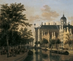 Berckheyde, Gerrit Adriaensz - Die Nieuwezijds Voorburgwal mit Blumenmarkt, Amsterdam
