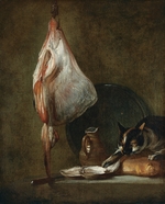 Chardin, Jean-Baptiste Siméon - Stillleben mit Katze und Rochen