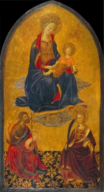 Starnina, Gherardo - Die Anbetung des Christuskindes durch die Heiligen Johannes den Täufer und Katharina