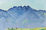 Hodler, Ferdinand - Die Dents du Midi von Champéry aus