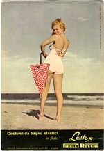Unbekannter Künstler - Marilyn Monroe posiert für die Werbung von Pirelli-Badebekleidung
