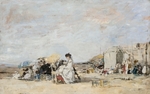 Boudin, Eugène-Louis - Dame in Weiß am Strand von Trouville
