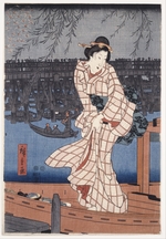 Hiroshige, Utagawa - Abend auf dem Sumida-Fluss