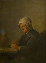 Teniers, David, der Jüngere - Alte Frau beim Tabak schneiden