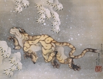 Hokusai, Katsushika - Tiger im Schneesturm
