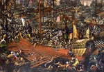 Vicentino, Andrea - Die Seeschlacht von Lepanto am 7. Oktober 1571 (Detail)