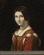 Leonardo Da Vinci, Nachfolger - Porträt einer unbekannten Dame, genannt La Belle Ferronnière