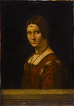 Leonardo da Vinci, (Schule) - Porträt einer unbekannten Dame, genannt La Belle Ferronnière
