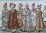 Unbekannter Künstler - Die Herrscher von Moskau. Großfürst Ivan III., Wassili III. Iwanowitsch, Iwan IV. der Schreckliche und ihre Botschafter (Detail)