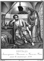 Tschorikow, Boris Artemjewitsch - Wassilko Rostislawitsch im Kerker, von Mönch Wassili besucht. 1098 (Aus Illustrierten Geschichte von N. Karamsin)