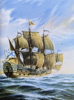 Unbekannter Künstler - Linienschiff Poltawa, 1712