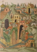 Unbekannter Künstler - Iwan III. schickt Fjodor Kurizyn als Botschafter nach Ungarn (Aus der Illustrierten Chronikhandschrift)