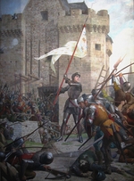 Lenepveu, Jules Eugène - Jeanne d'Arc in Rüstung während der Schlacht von Orléans