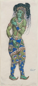Bakst, Léon - Kostümentwurf zum Ballett Der blaue Gott von R. Hahn