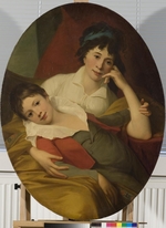 Unbekannter Künstler - Porträt von Ekaterina Fjodorowna Murawjowa-Apostol (1771-1848) mit Sohn