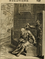 Veen, Otto van - Xanthippe leert den Nachttopf aus. (Aus Emblemata Horatiana)