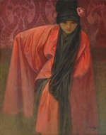 Mucha, Alfons Marie - Mädchen in Rot